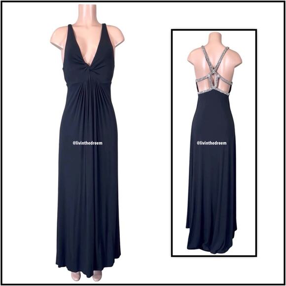 Sky Black Rhinestone Maxi Dress $199 - Picture 1 of 12
